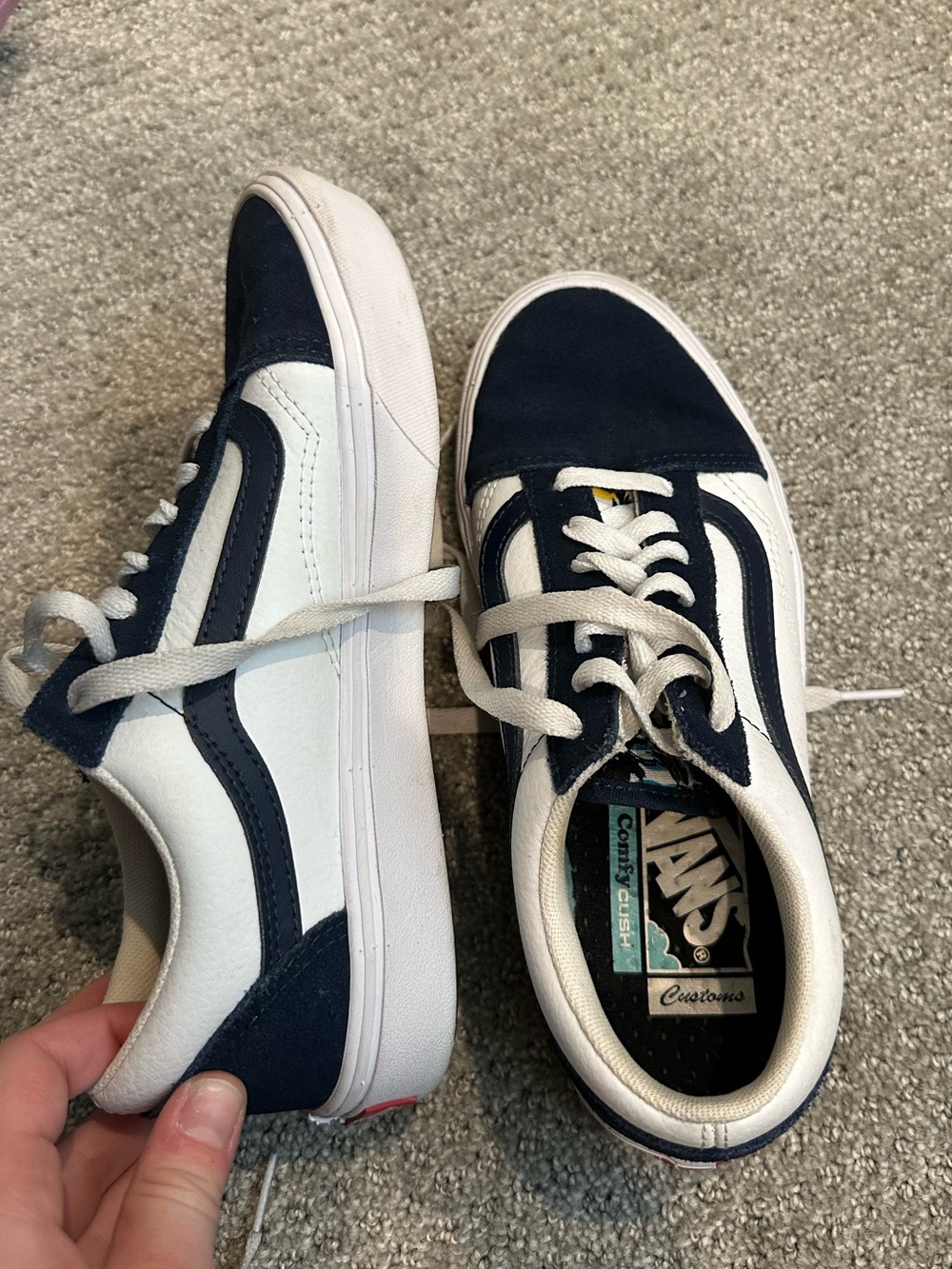 Vans Navy and White Old Skool Women's Sneakers